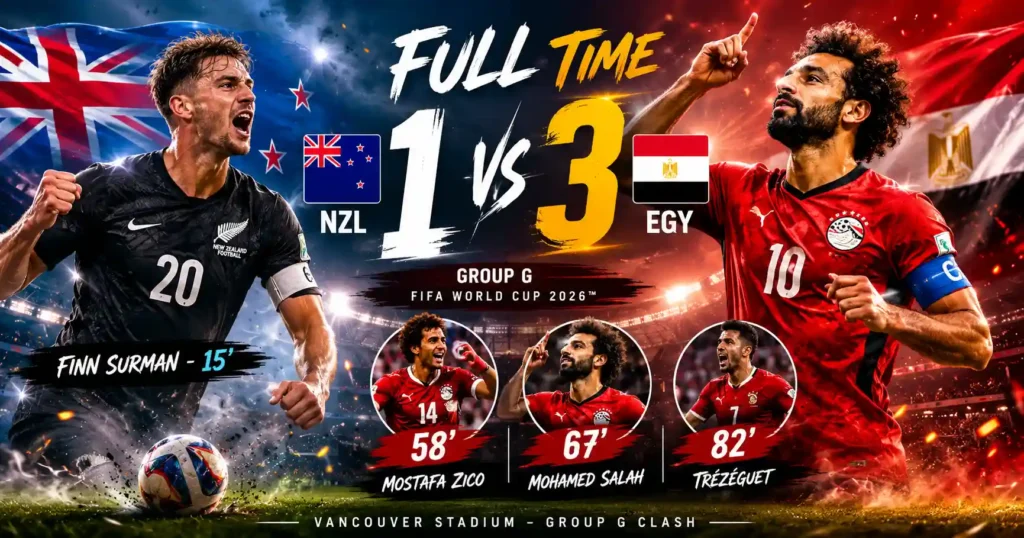 New Zealand vs Egypt: 
