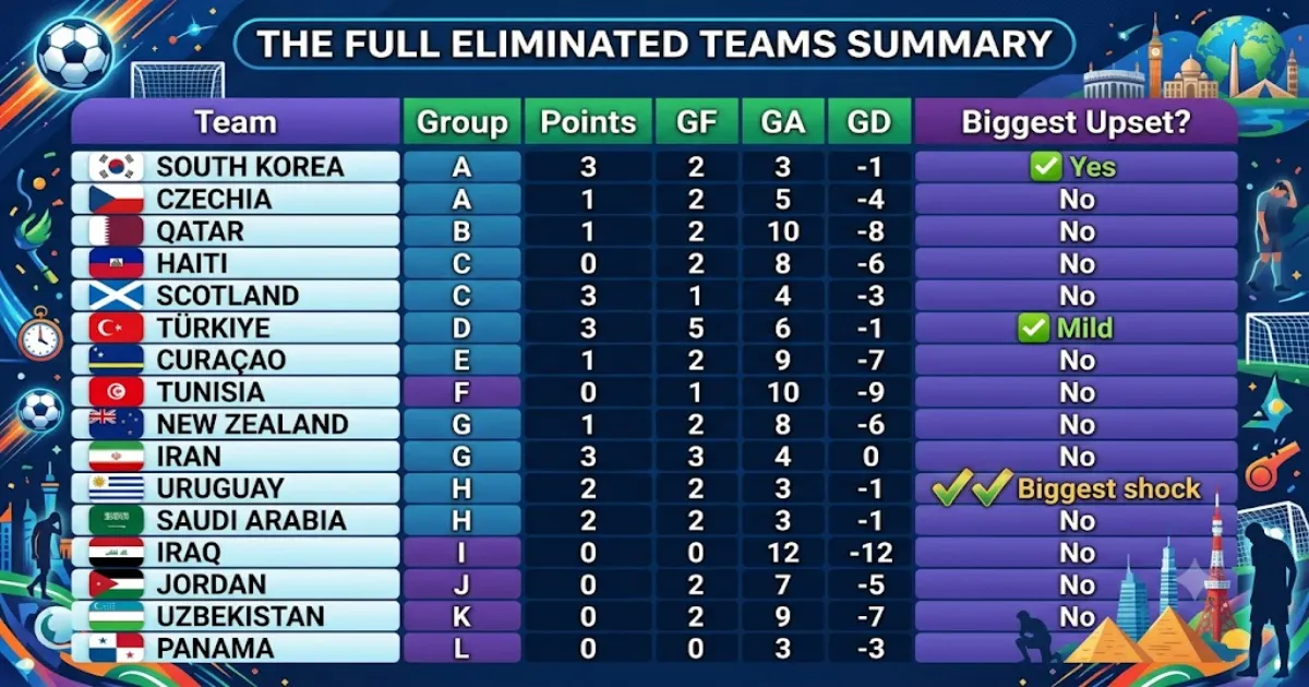 Teams Eliminated from FIFA World Cup 2026