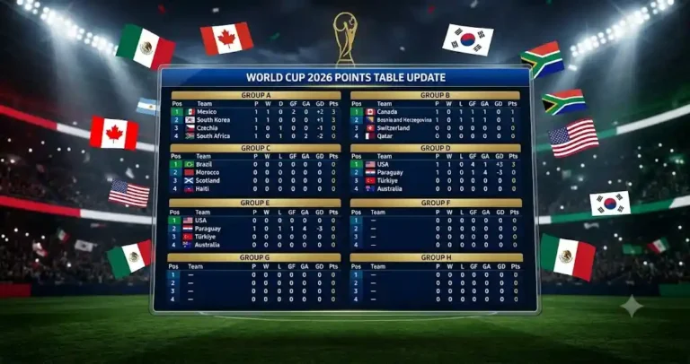 World Cup 2026 points table