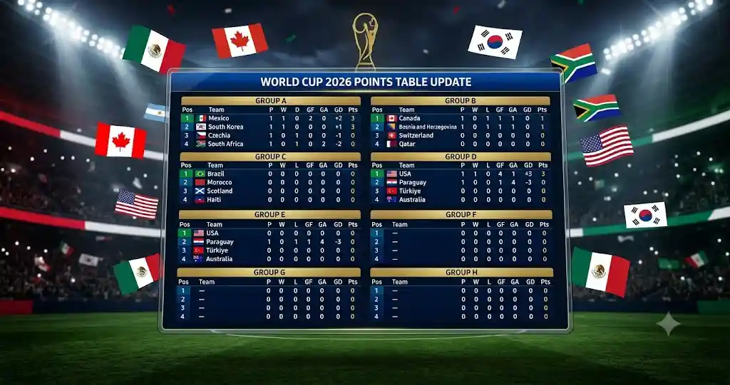 World Cup 2026 points table