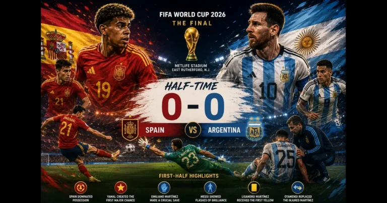 Spain vs Argentina Half-Time Report