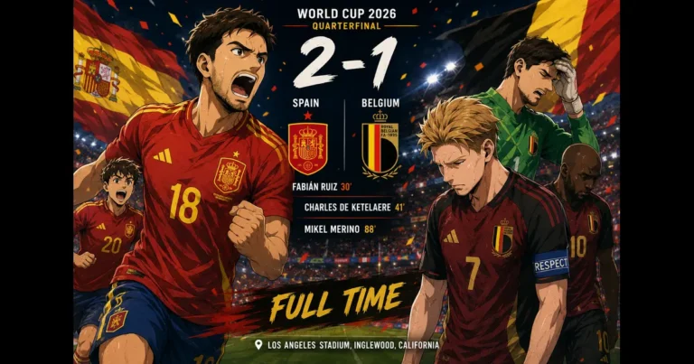 Spain 2-1 Belgium.