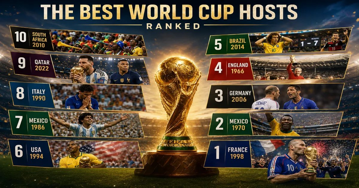 Judged on the quality of football produced and the lasting cultural mark left behind, these are history's best World Cup host Nations