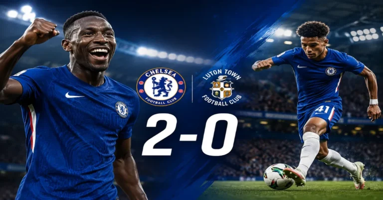 Chelsea overcame a stubborn Luton Town side as Danny Welbeck scored on his debut and an Estevao-inspired own goal sealed a 2-0 Carabao Cup victory.
