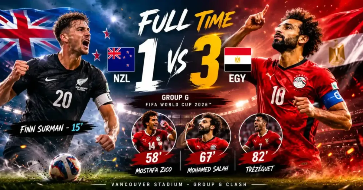 New Zealand vs Egypt World Cup 2026