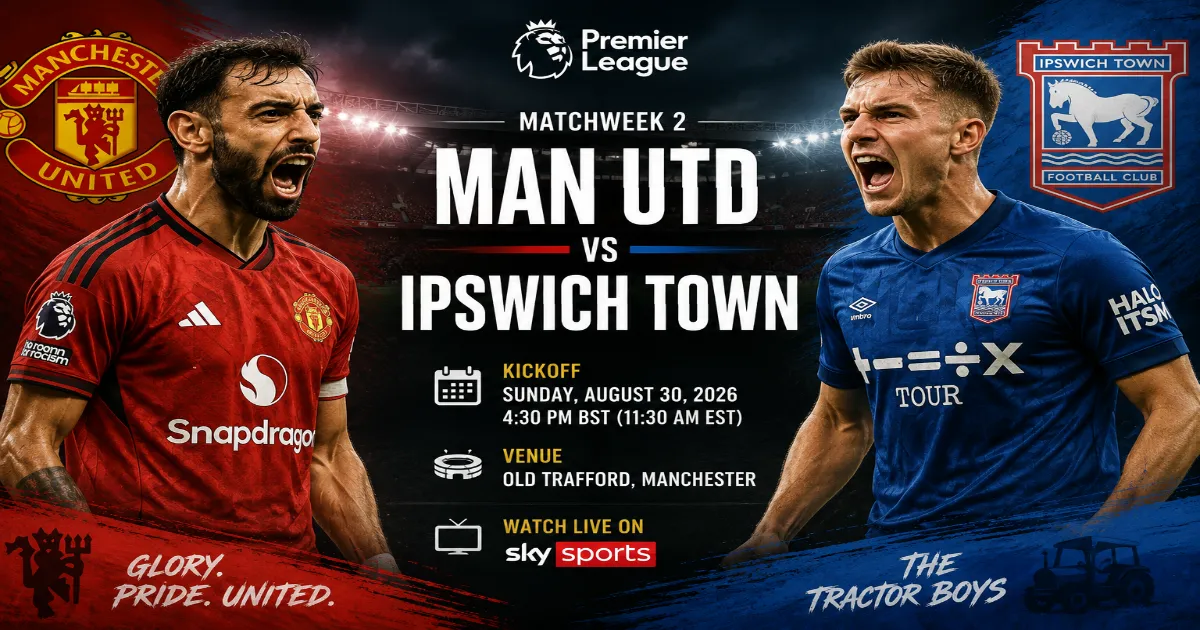Manchester United vs Ipswich Town: Bruno Fernandes Hat-Trick Fires Carrick's Side to First Win of the Season