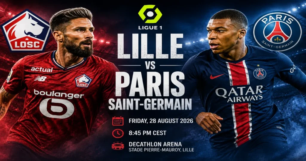 Lille vs Paris Saint-Germain brings an early Ligue 1 test as Lille target another win while PSG chase their first league victory.