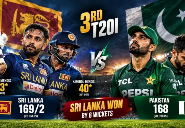 Pakistan vs Sri Lanka 3rd T20I 2026 as Kusal Mendis leads Sri Lanka to an eight-wicket win