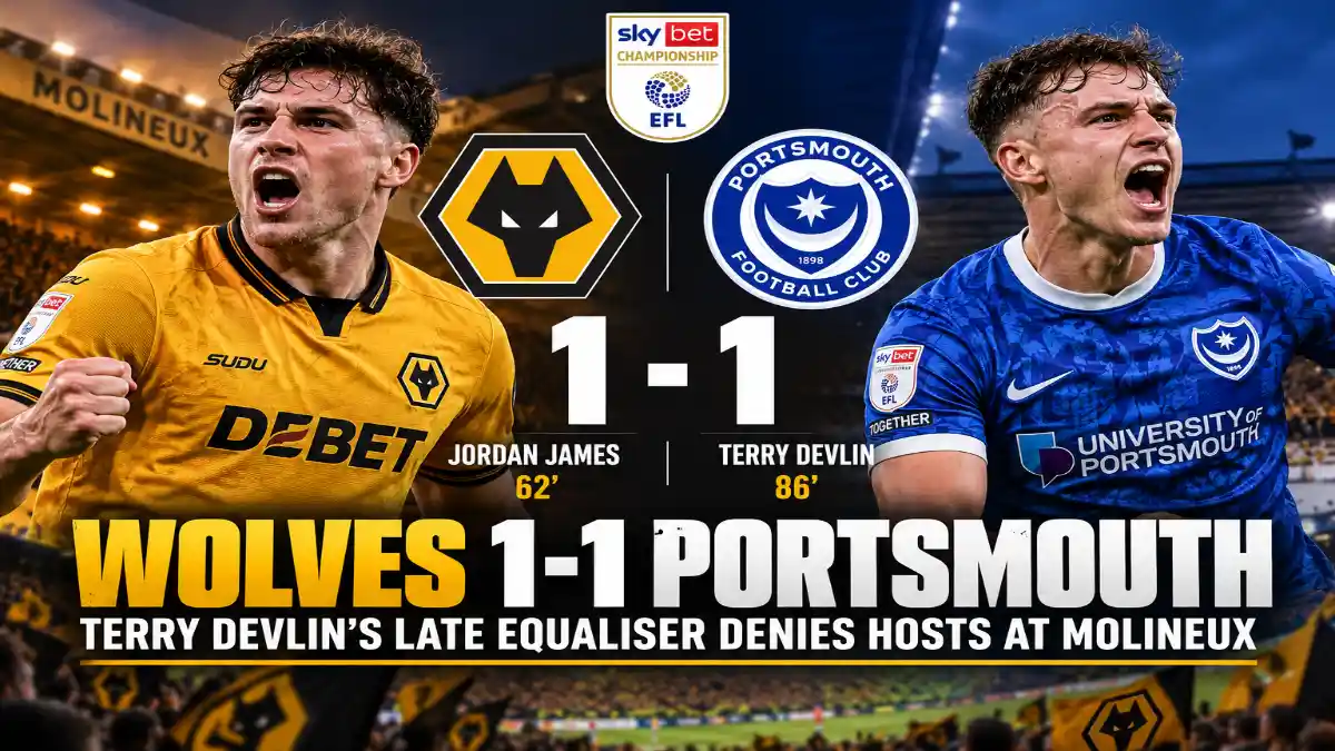 Wolves vs Portsmouth Match Report: 1-1 Draw After Late Equaliser